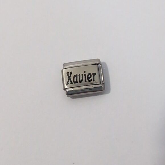 Xavier Italian Link Stainless Steel‎ Charm for Nomination Style Bracelet - Picture 1 of 2
